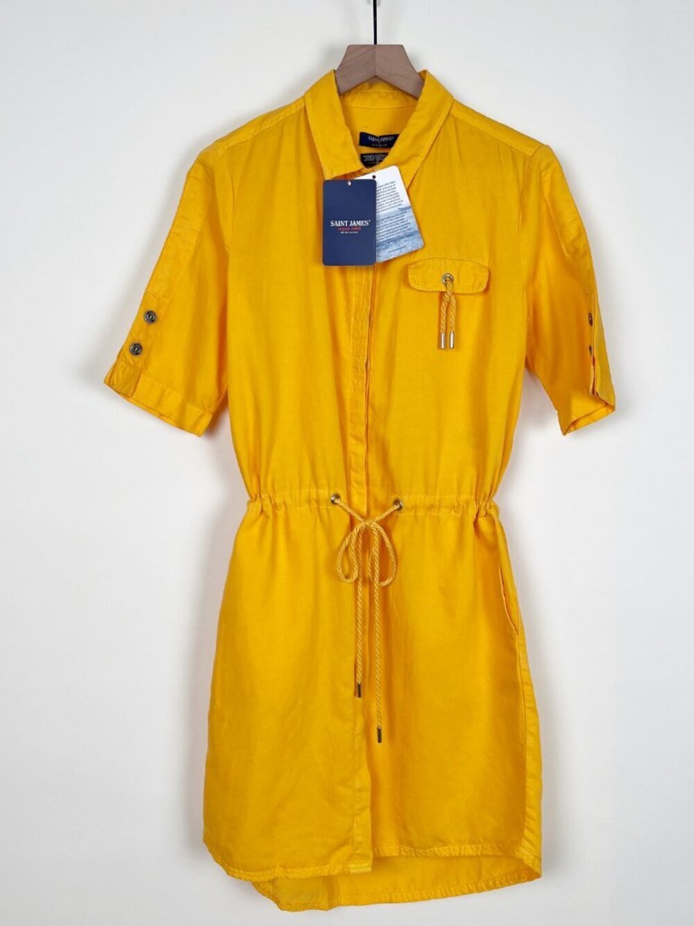 New Linen St James French Coastal Nautical Mini Midi Dress Summer Sun Sundress - Picture 3 of 15